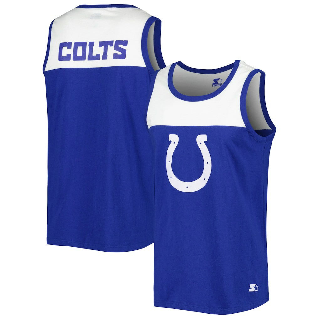 Indianapolis Colts Starter Logo Touchdown Fashion Tank Top Royal/White - NFL