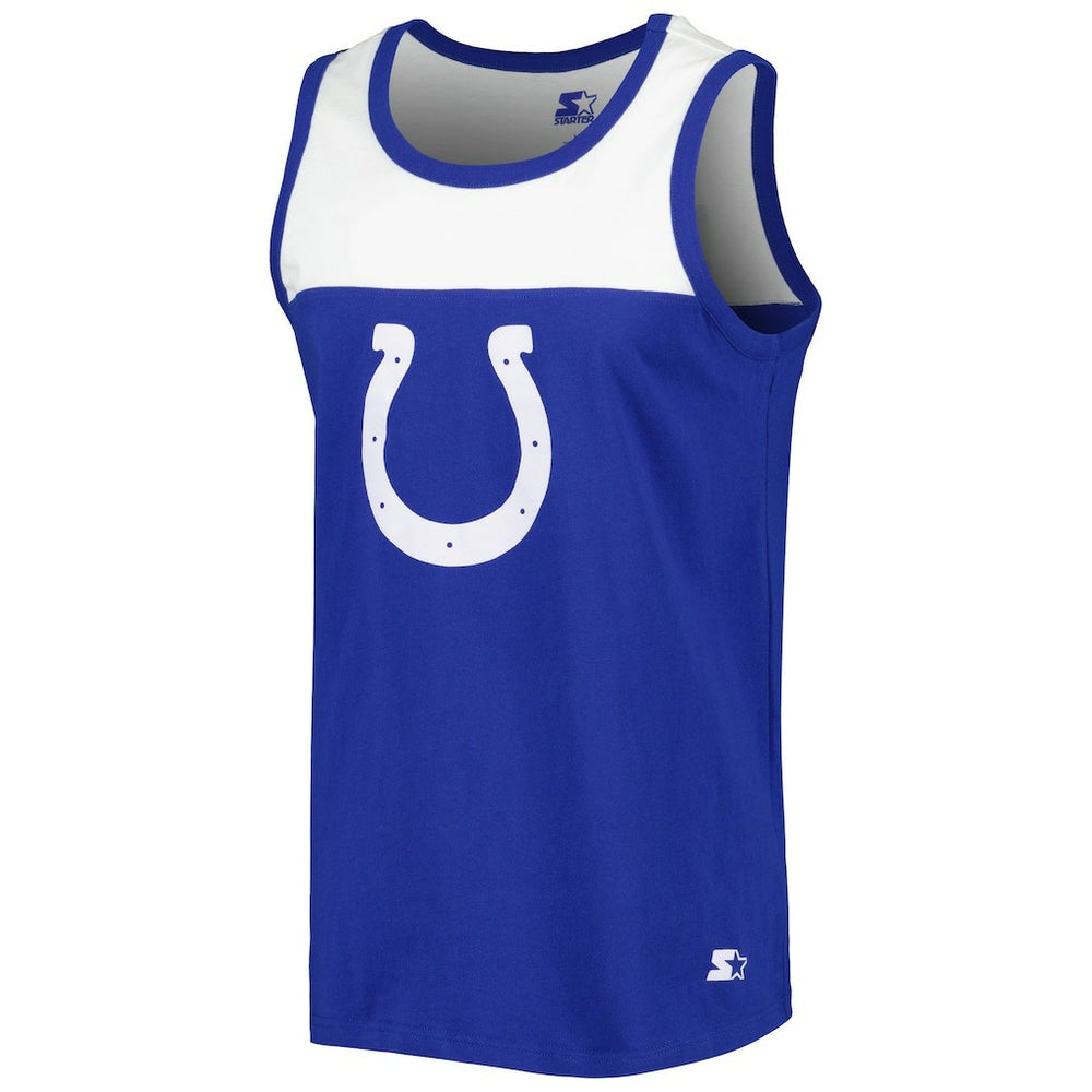 Indianapolis Colts Starter Logo Touchdown Fashion Tank Top Royal/White - NFL