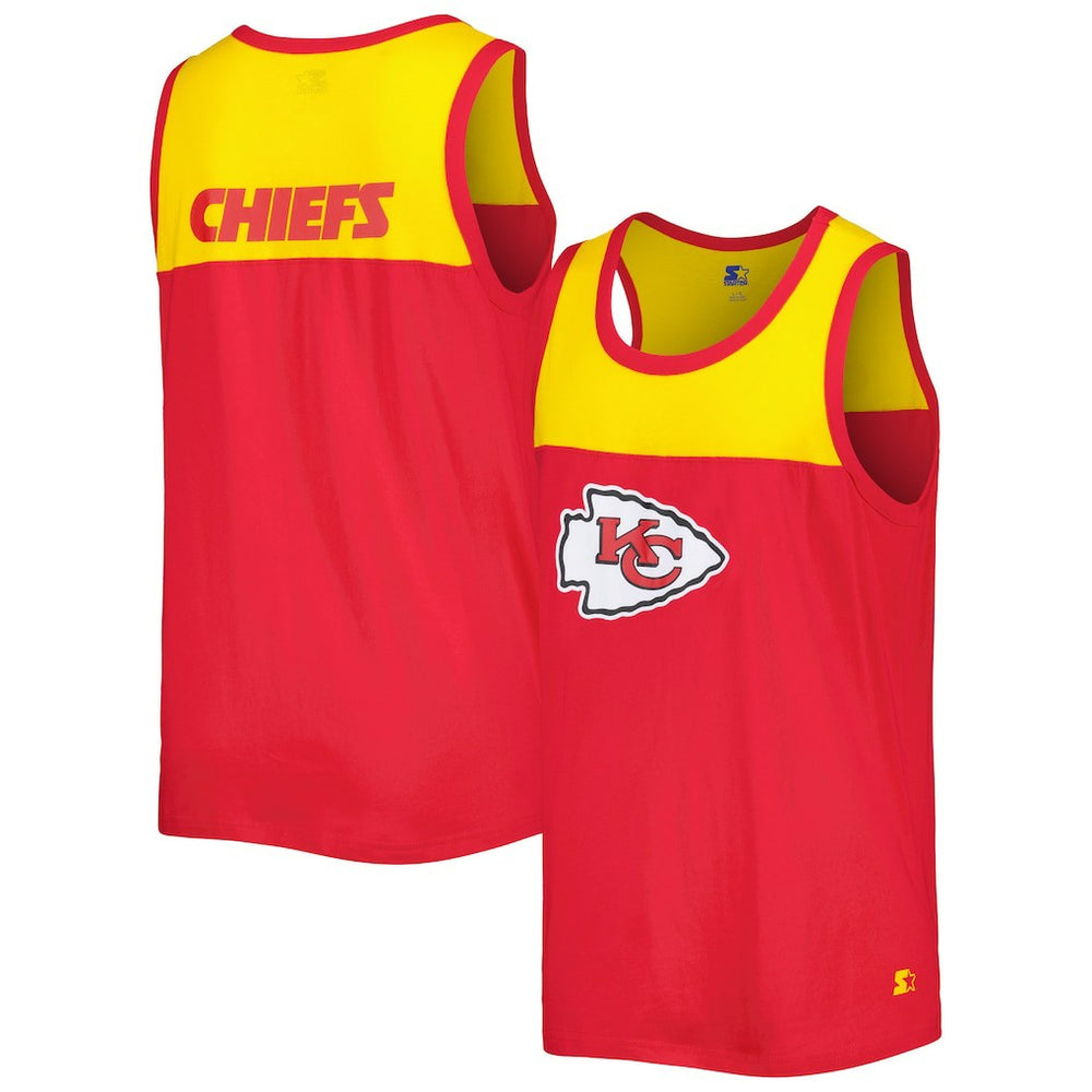 Kansas City Chiefs Starter Logo Touchdown Fashion Tank Top Red/Gold - NFL
