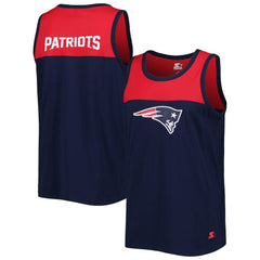 New England Patriots Starter Logo Touchdown Fashion Tank Top Navy/Red - NFL