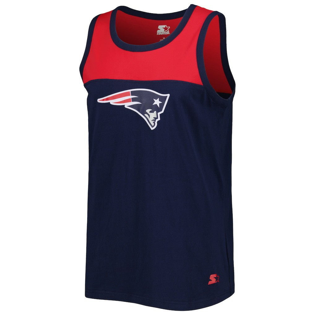 New England Patriots Starter Logo Touchdown Fashion Tank Top Navy/Red - NFL