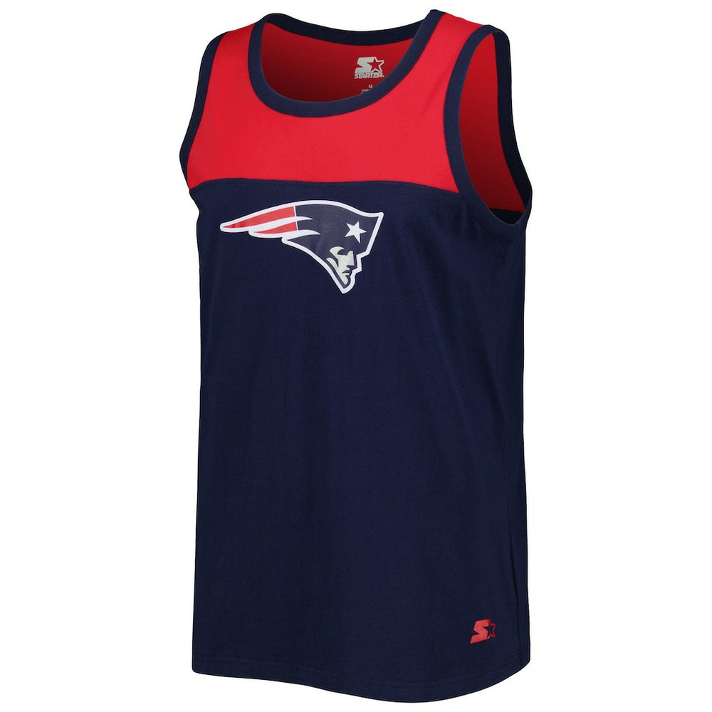 New England Patriots Starter Logo Touchdown Fashion Tank Top Navy/Red - NFL