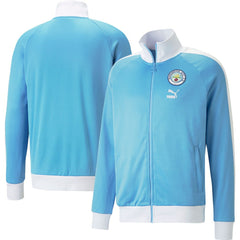 Puma Manchester City ftblHeritage T7 Raglan Full-Zip Track Jacket - Sky Blue