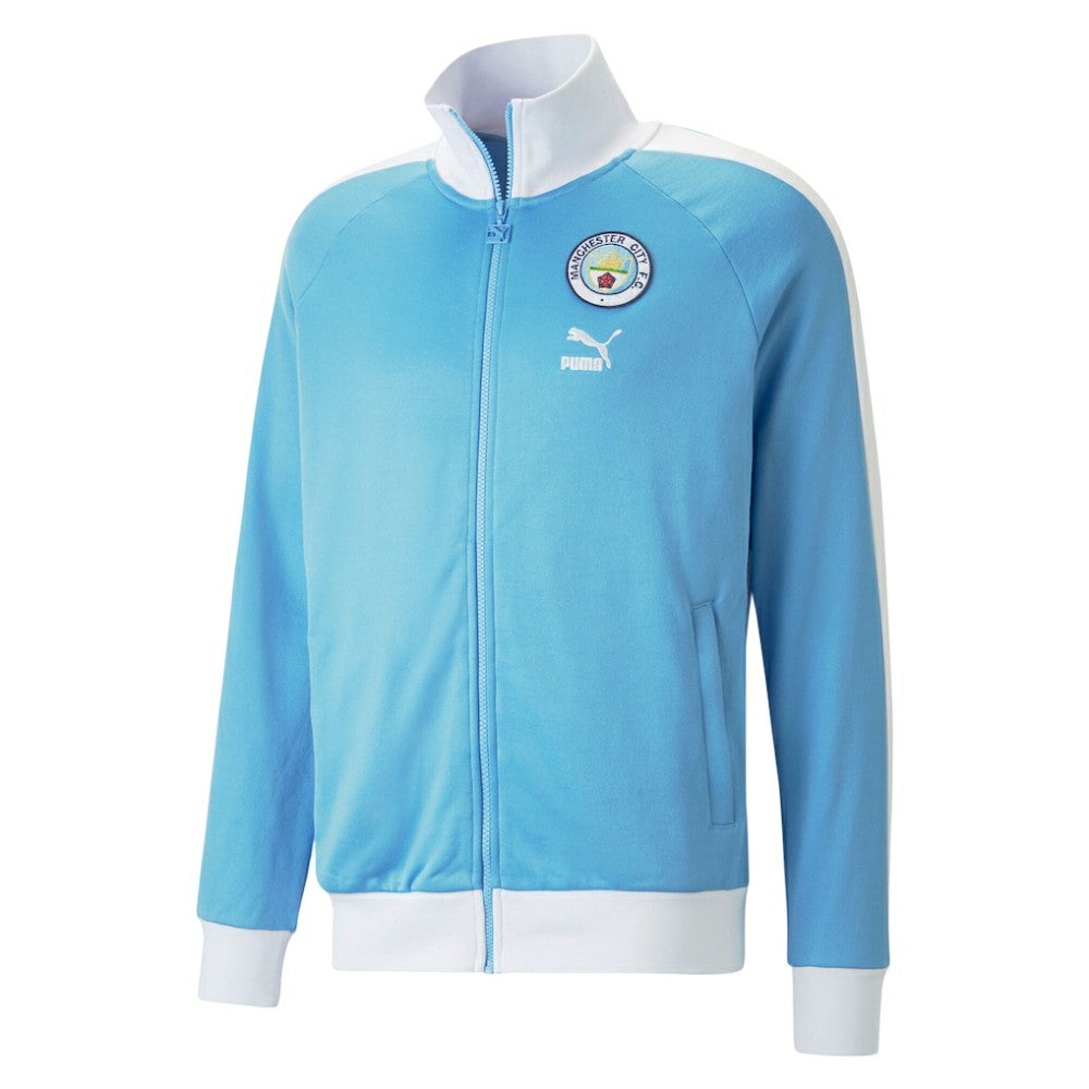 Puma Manchester City ftblHeritage T7 Raglan Full-Zip Track Jacket - Sky Blue