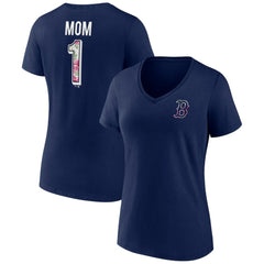 Boston Red Sox Women's Team Logo Mother's Day V-Neck T-Shirt On Sale