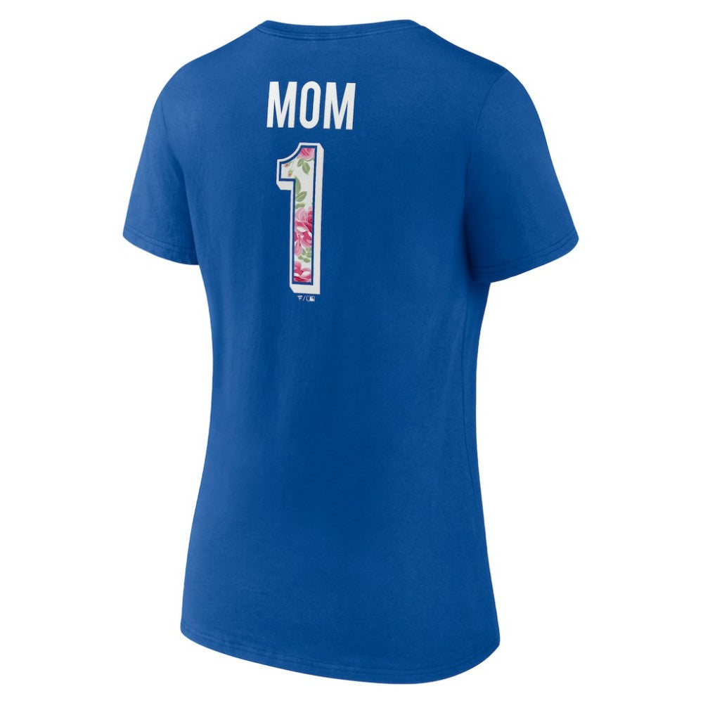 Chicago Cubs Women's Team Logo Mother's Day V-Neck T-Shirt On Sale