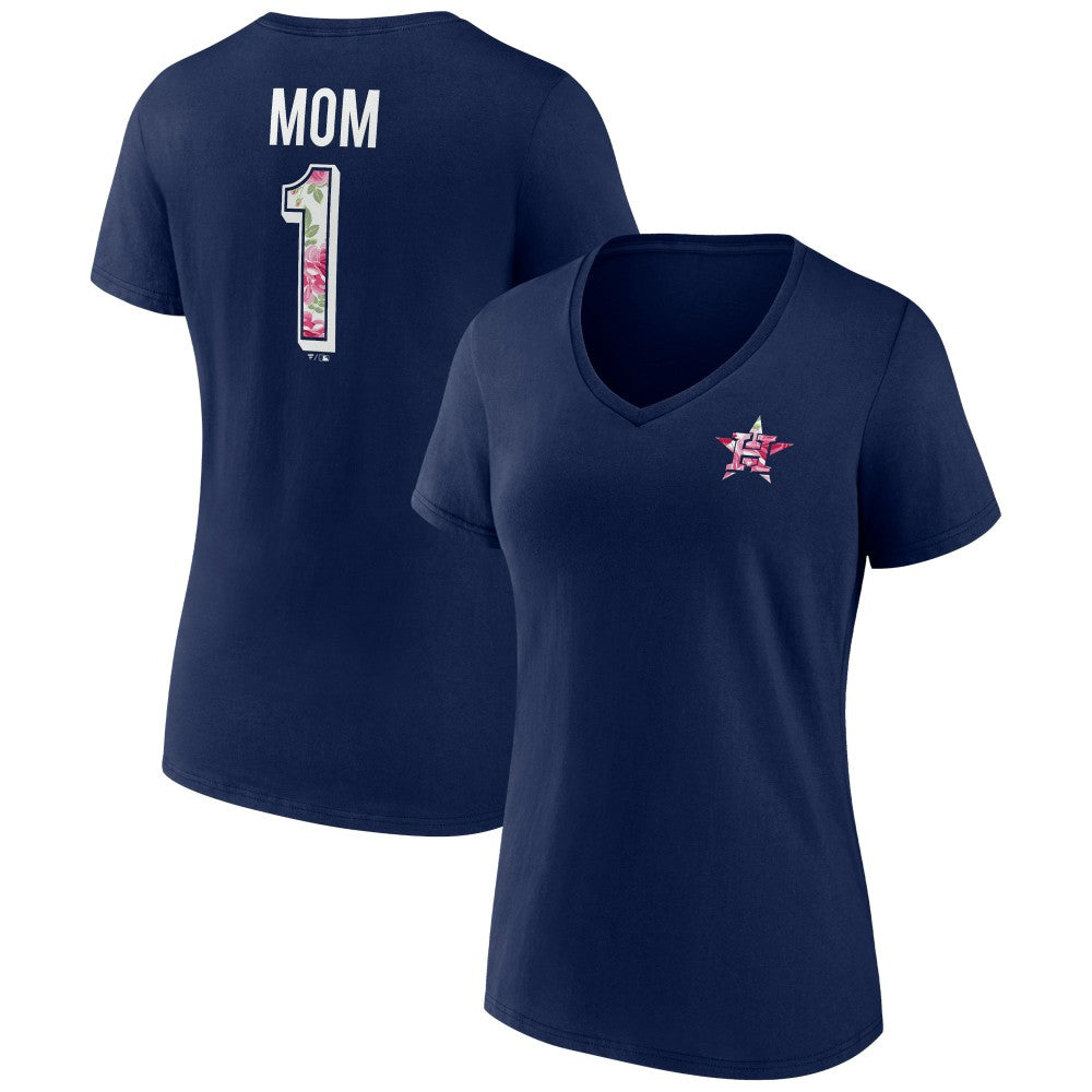 Houston Astros Women's Team Logo Mother's Day V-Neck T-Shirt Clearance