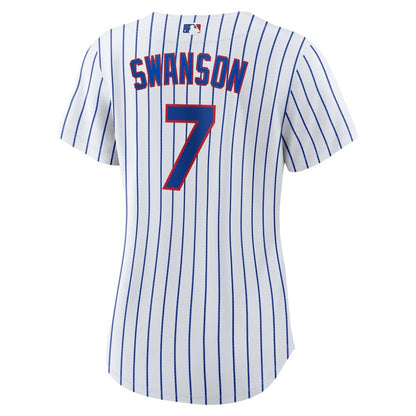 Dansby Swanson Chicago Cubs Nike Women's Home Replica Player Jersey - White/Royal | MLB Jerseys