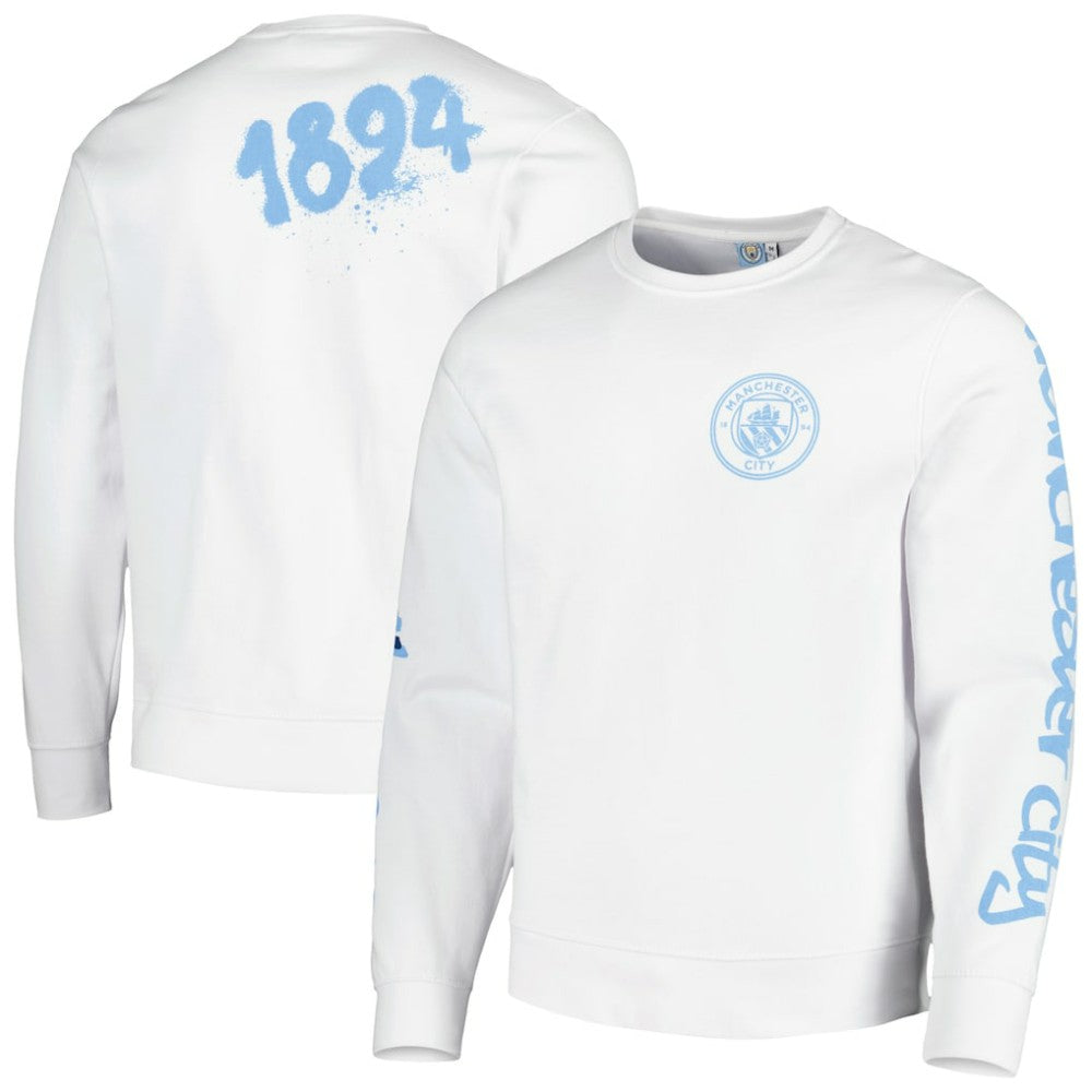 Manchester City Graffiti Pullover Sweatshirt - White