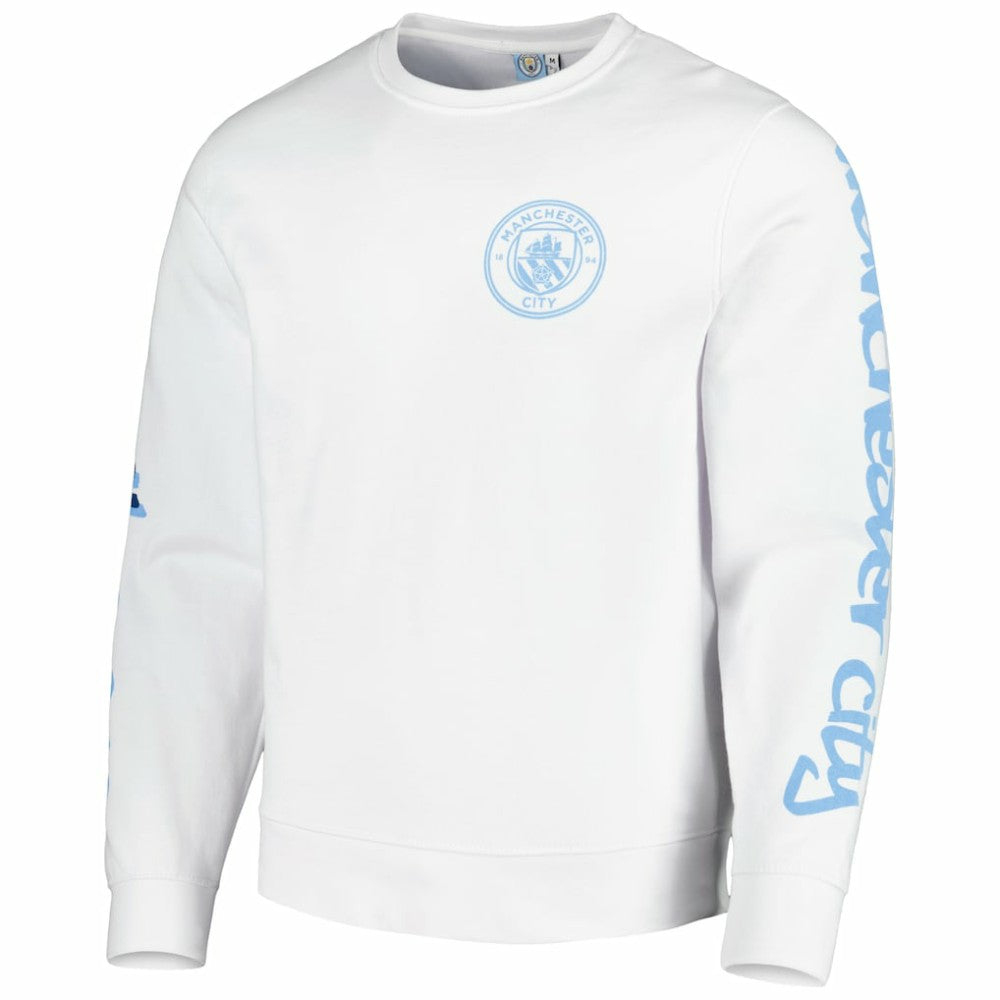 Manchester City Graffiti Pullover Sweatshirt - White