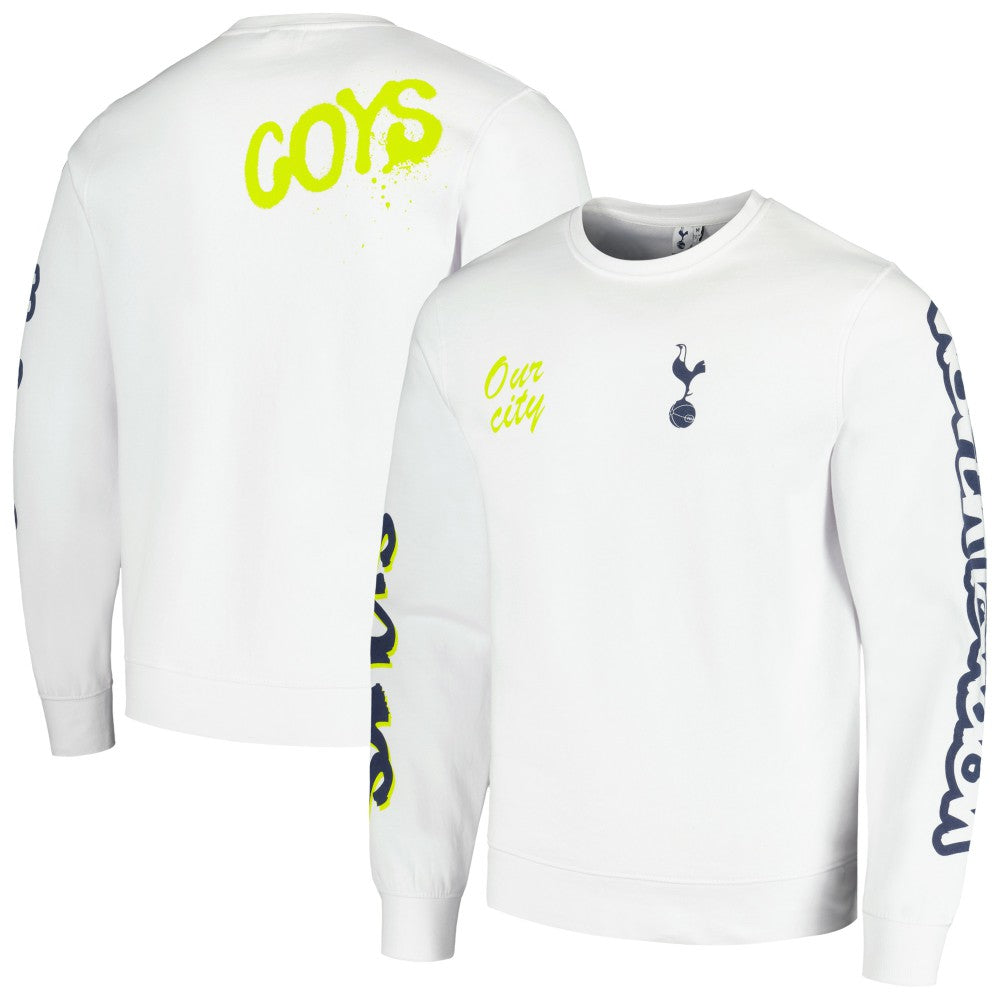 Tottenham Hotspur Graffiti Pullover Sweatshirt - White