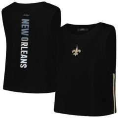New Orleans Saints Pro Standard Women's Ombre Wordmark Classic Cropped Tank Top Black - NFL
