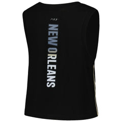 New Orleans Saints Pro Standard Women's Ombre Wordmark Classic Cropped Tank Top Black - NFL