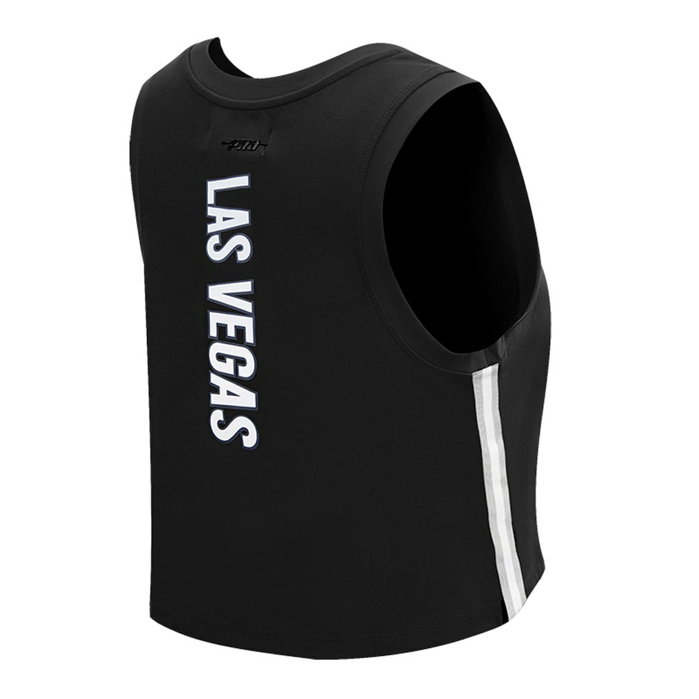 Las Vegas Raiders Pro Standard Women's Ombre Wordmark Classic Cropped Tank Top Black - NFL
