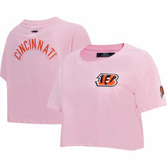 Cincinnati Bengals Pro Standard Women's Cropped Boxy T-Shirt Pink - NFL