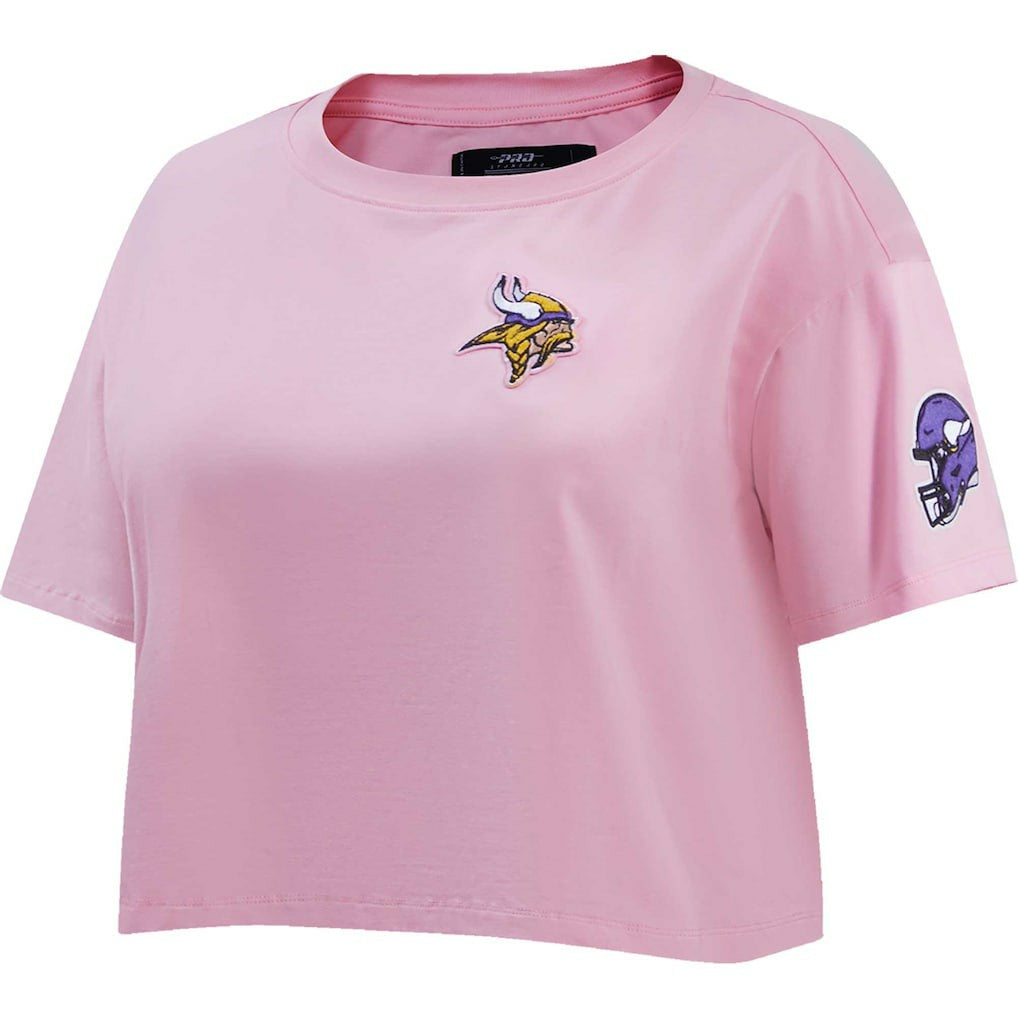 Minnesota Vikings Pro Standard Women's Cropped Boxy T-Shirt Pink - NFL