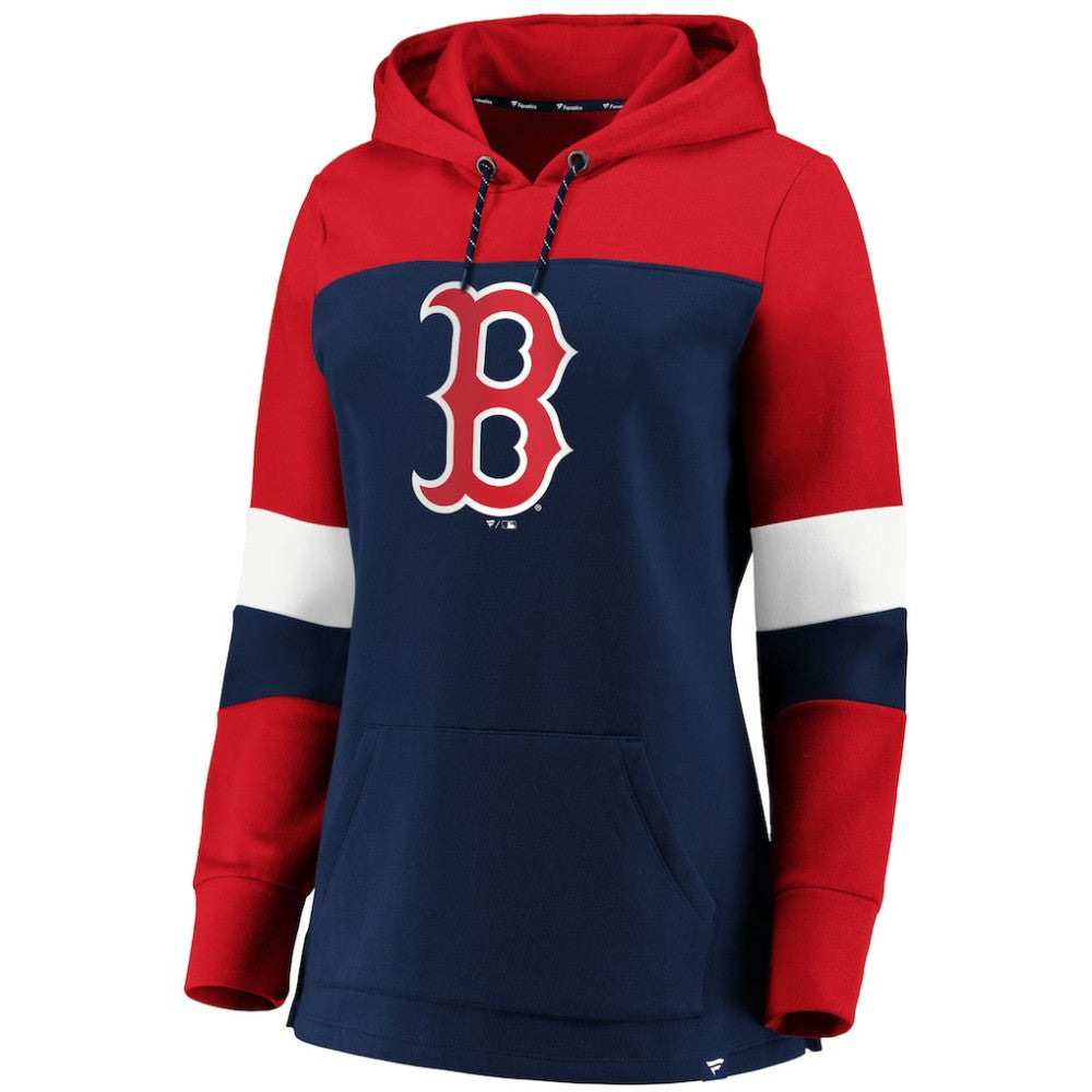Boston Red Sox Women's Plus Size Colorblock Pullover Hoodie On Sale