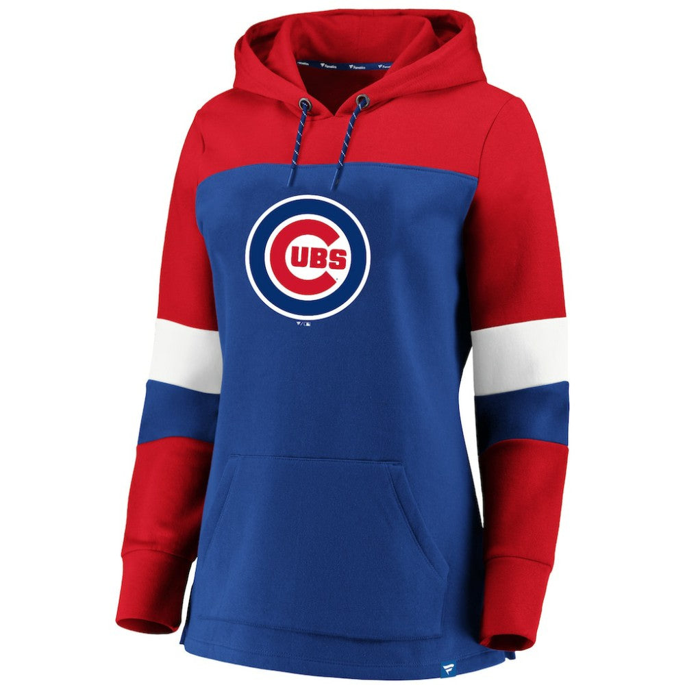 Chicago Cubs Women's Plus Size Colorblock Pullover Hoodie Clearance