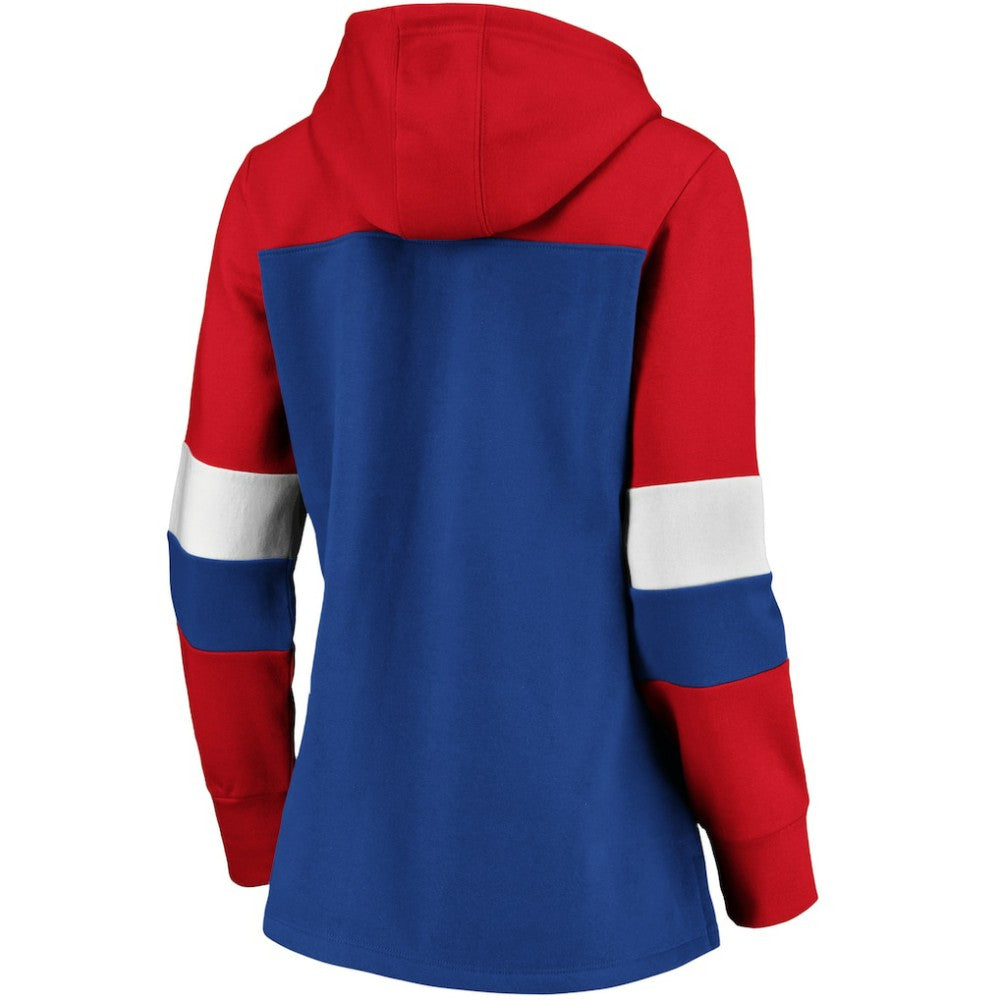 Chicago Cubs Women's Plus Size Colorblock Pullover Hoodie Clearance