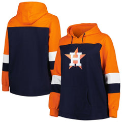 Houston Astros Women's Plus Size Colorblock Pullover Hoodie Clearance