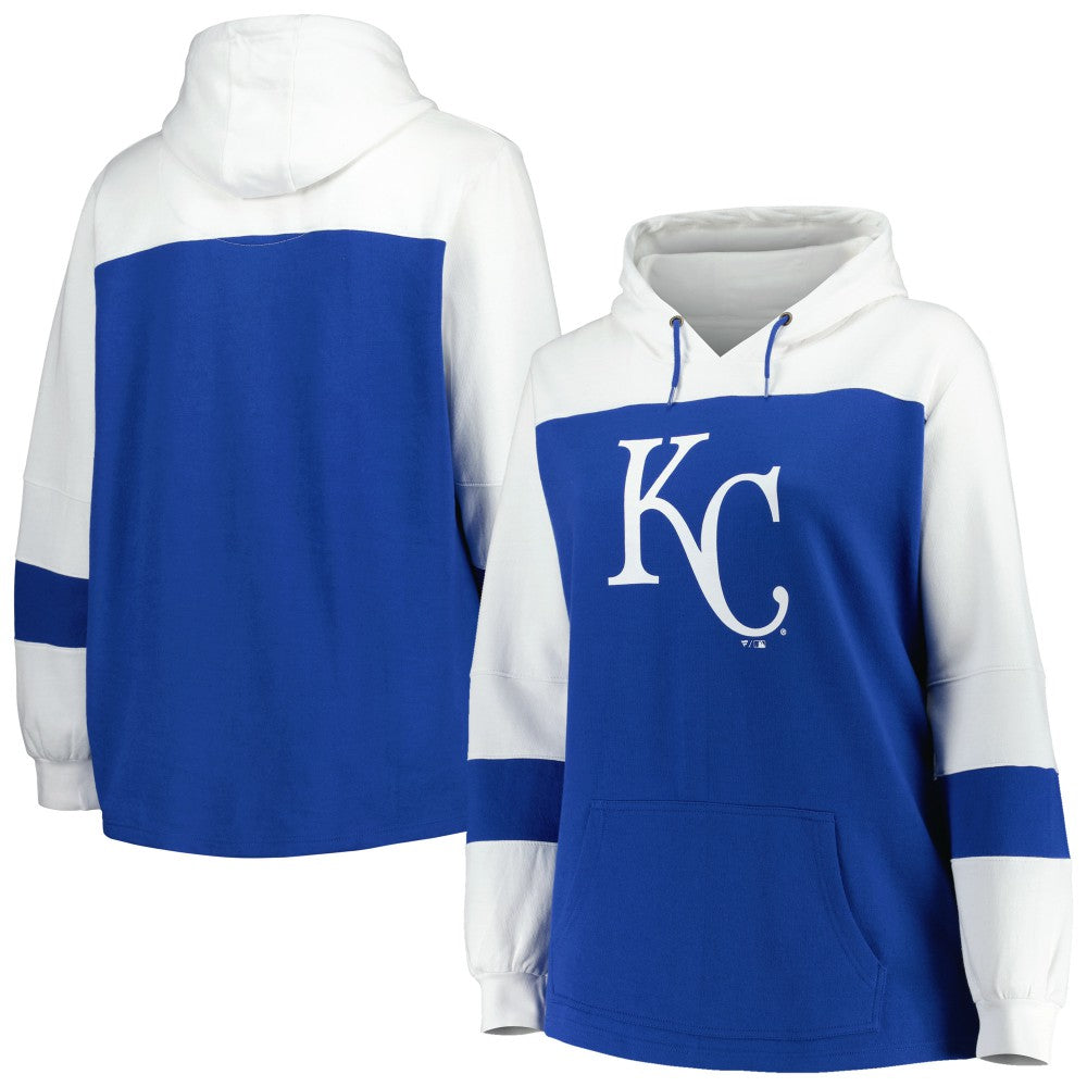 Kansas City Royals Women's Plus Size Colorblock Pullover Hoodie Sale