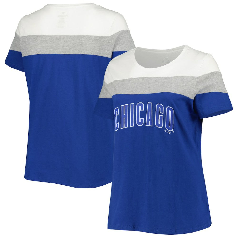 Chicago Cubs Women's Plus Size Colorblock T-Shirt Clearance