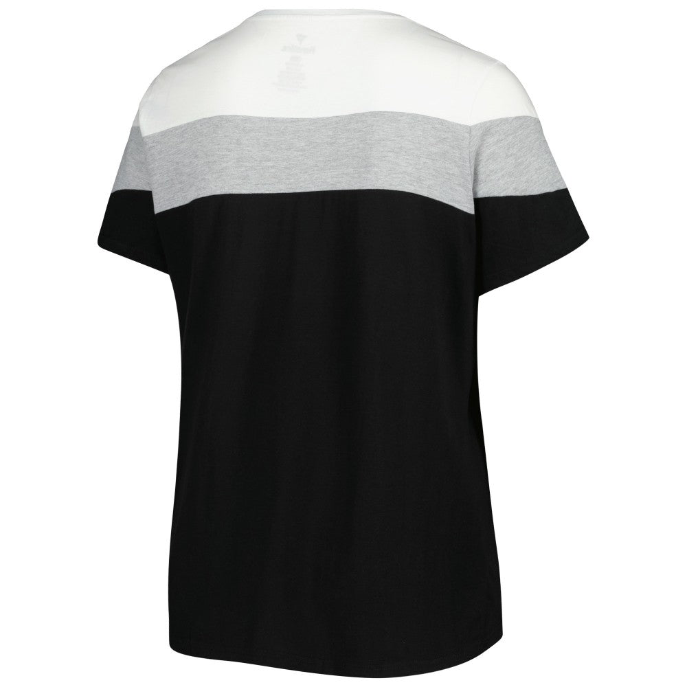 Miami Marlins Women's Plus Size Colorblock T-Shirt On Sale
