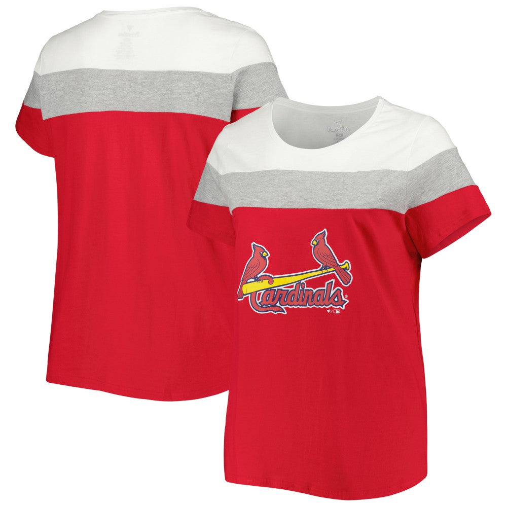 St. Louis Cardinals Women's Plus Size Colorblock T-Shirt On Sale