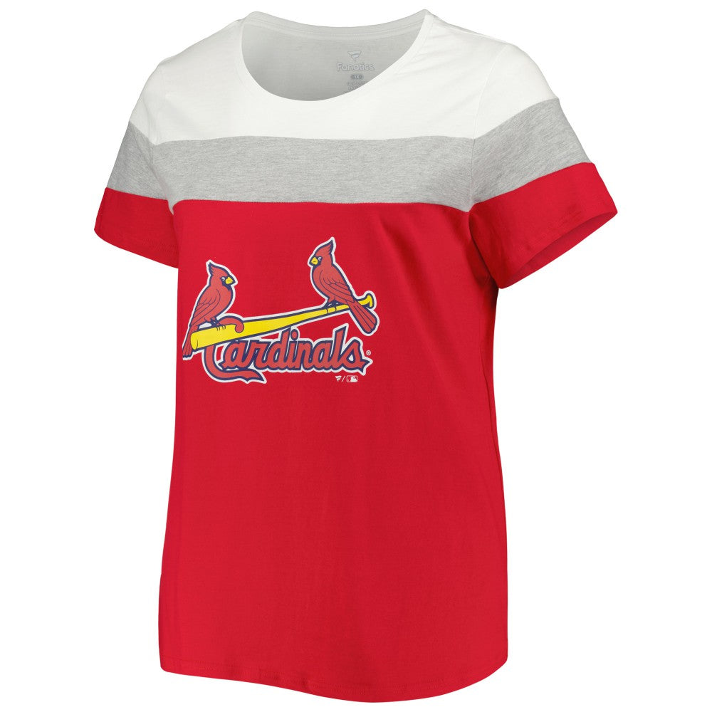 St. Louis Cardinals Women's Plus Size Colorblock T-Shirt On Sale