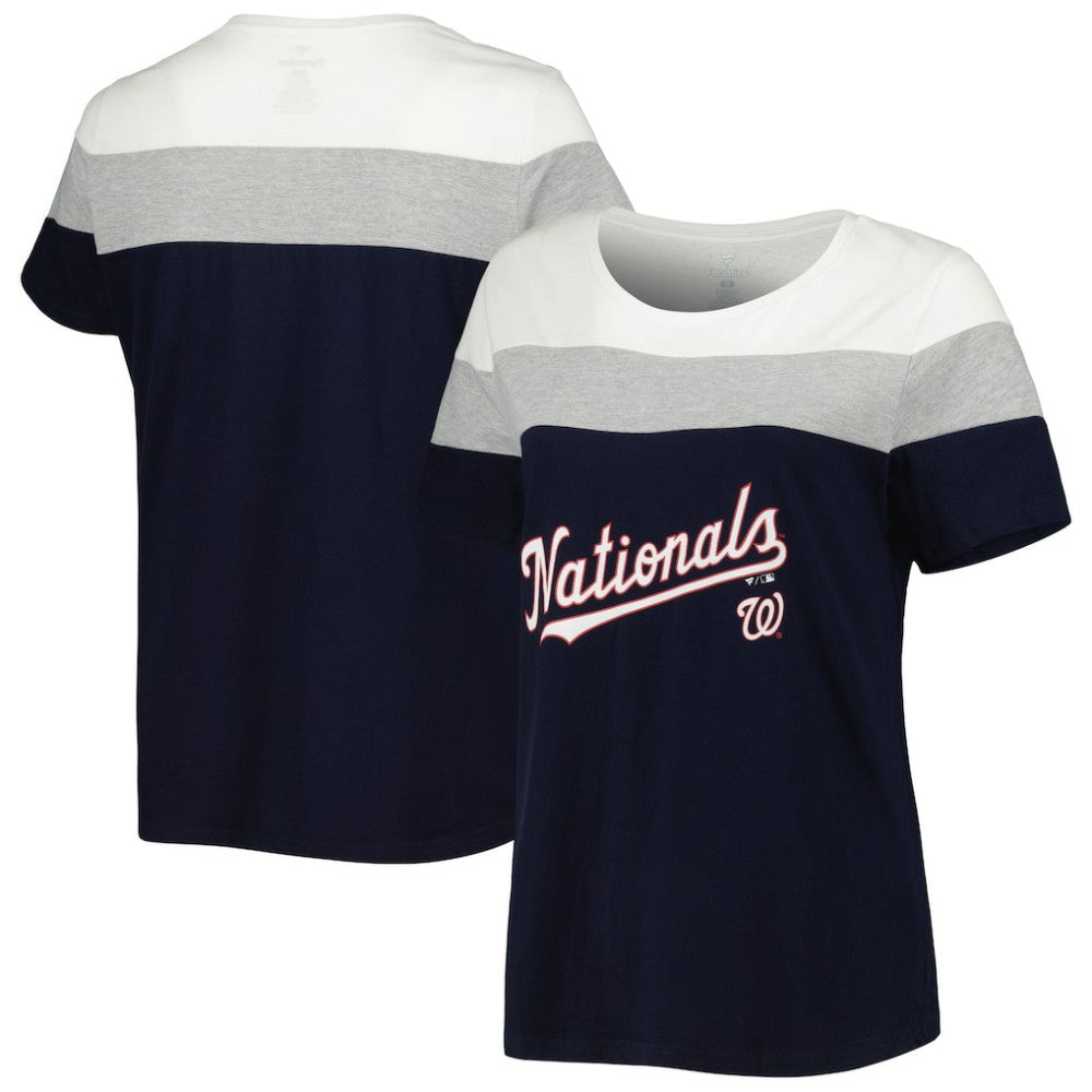 Washington Nationals Women's Plus Size Colorblock T-Shirt Clearance