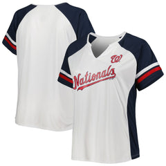 Washington Nationals Women's Plus Size Notch Neck T-Shirt On Sale