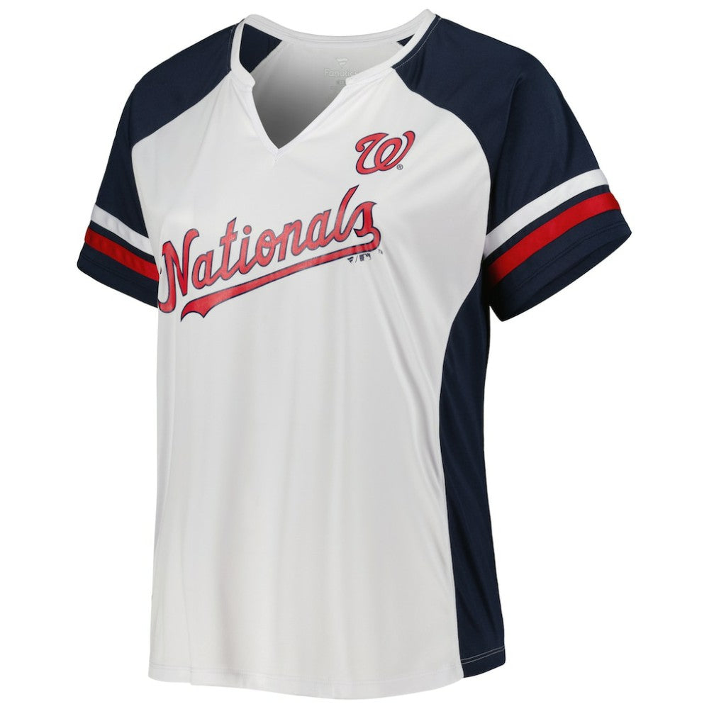 Washington Nationals Women's Plus Size Notch Neck T-Shirt On Sale