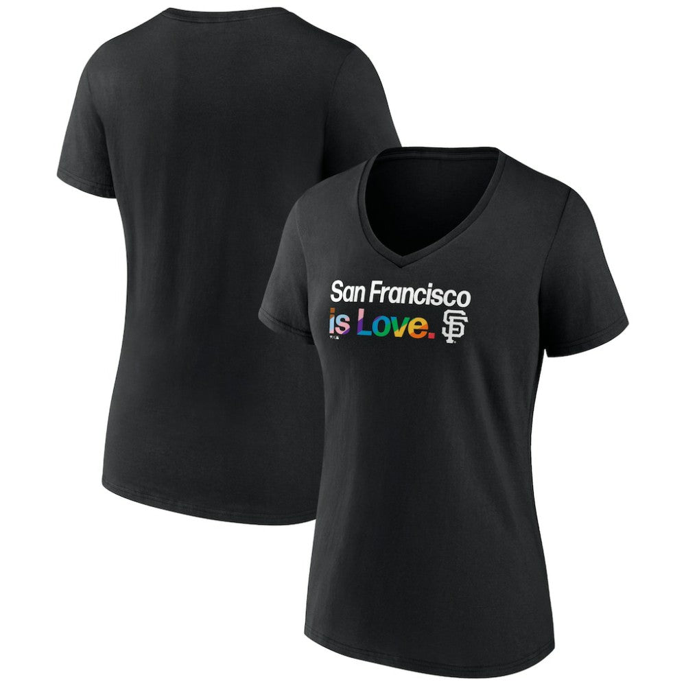 San Francisco Giants Profile Women's Plus Size Pride V-Neck T-Shirt Lifestyle