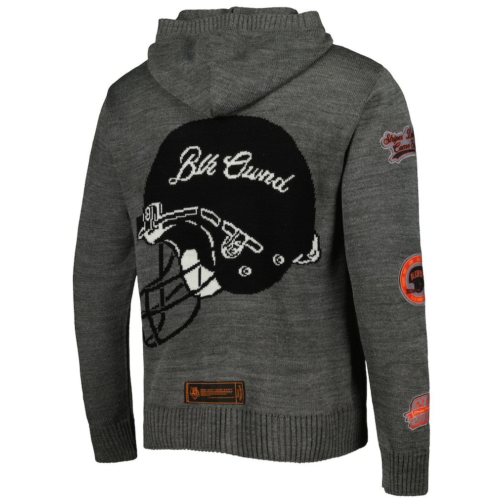 Cincinnati Bengals x BlaCkOWned Stripes Don't Come Easy Pullover Hoodie Gray - NFL