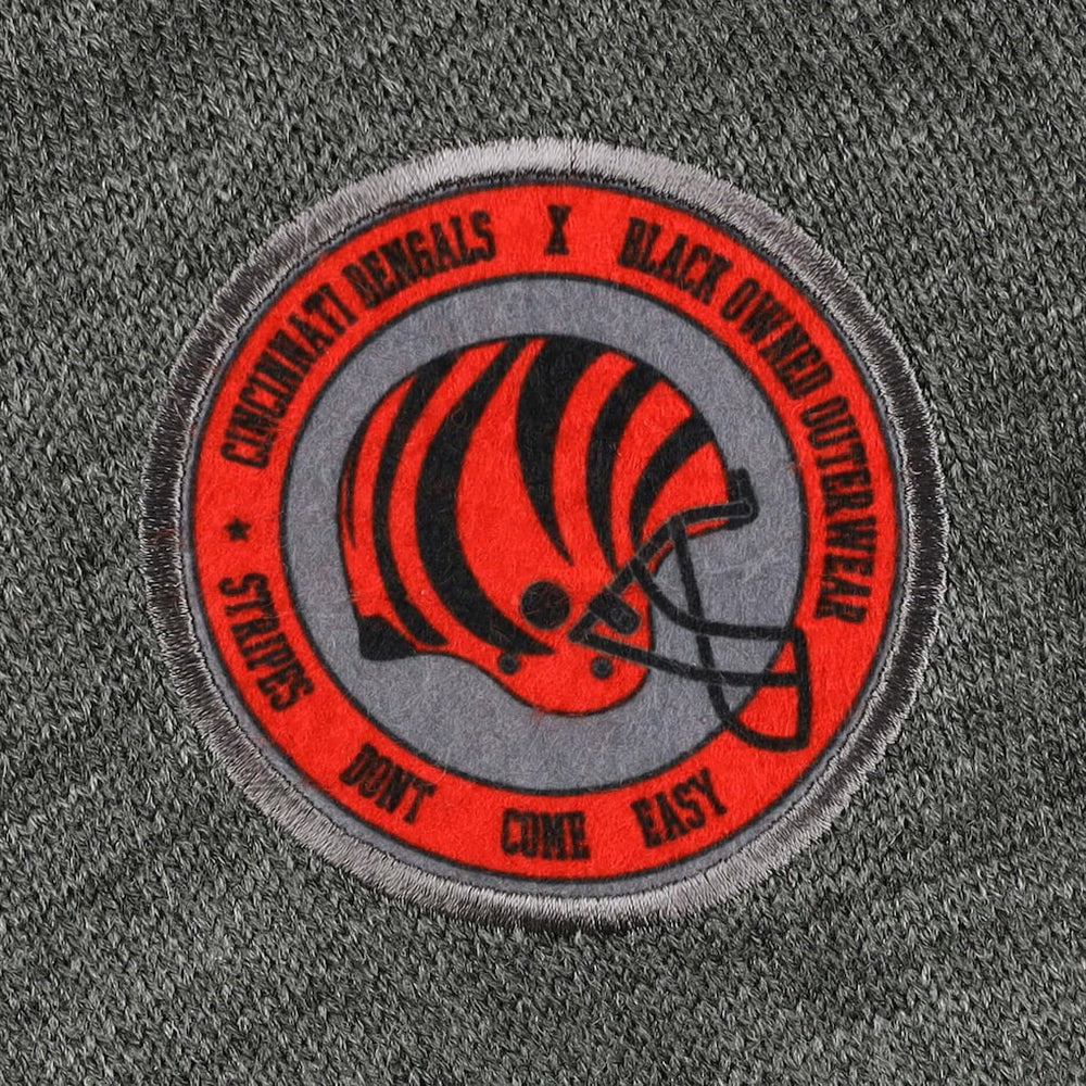 Cincinnati Bengals x BlaCkOWned Stripes Don't Come Easy Pullover Hoodie Gray - NFL