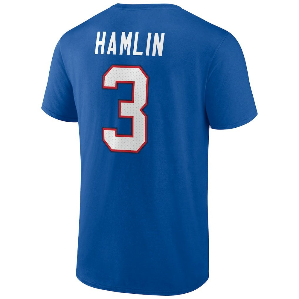 Damar Hamlin Buffalo Bills Icon Name & Number T-Shirt Royal - NFL