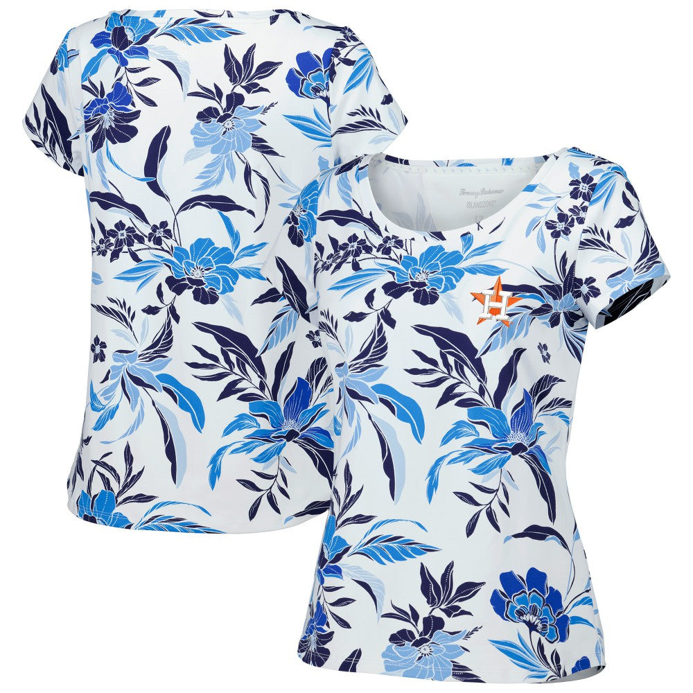 Houston Astros Tommy Bahama Women's Aubrey Romantic Blooms IslandZone T-Shirt Clearance