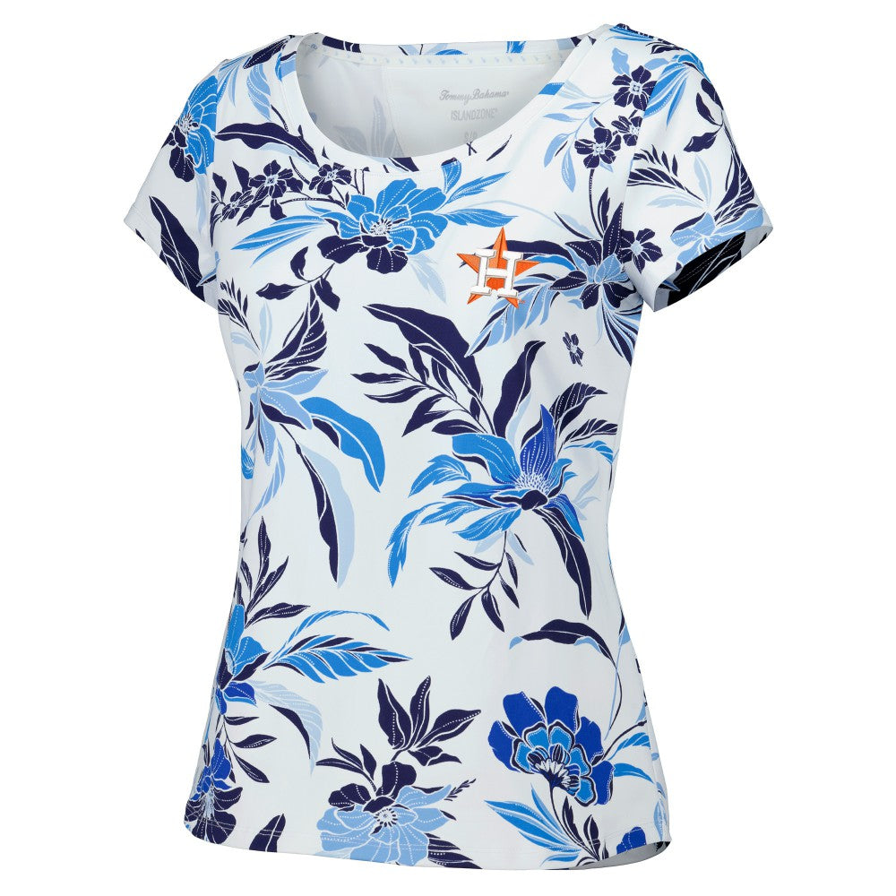 Houston Astros Tommy Bahama Women's Aubrey Romantic Blooms IslandZone T-Shirt Clearance