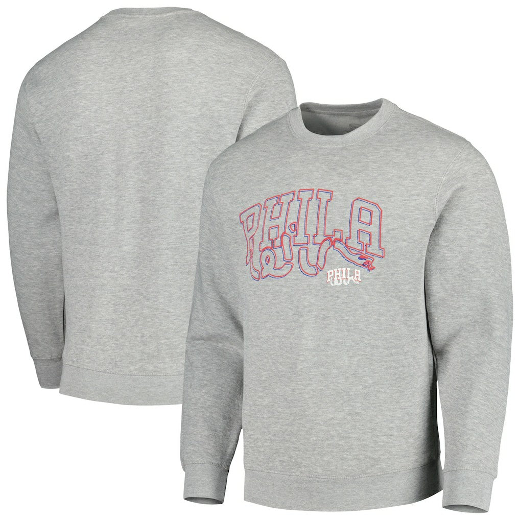 NBA - Philadelphia 76ers Stadium Essentials Unisex Element Logo Pop Pullover Sweatshirt - Heather Gray