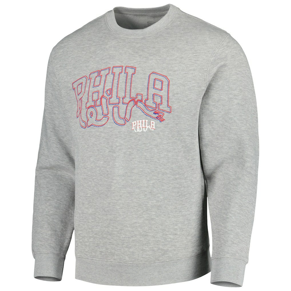 NBA - Philadelphia 76ers Stadium Essentials Unisex Element Logo Pop Pullover Sweatshirt - Heather Gray