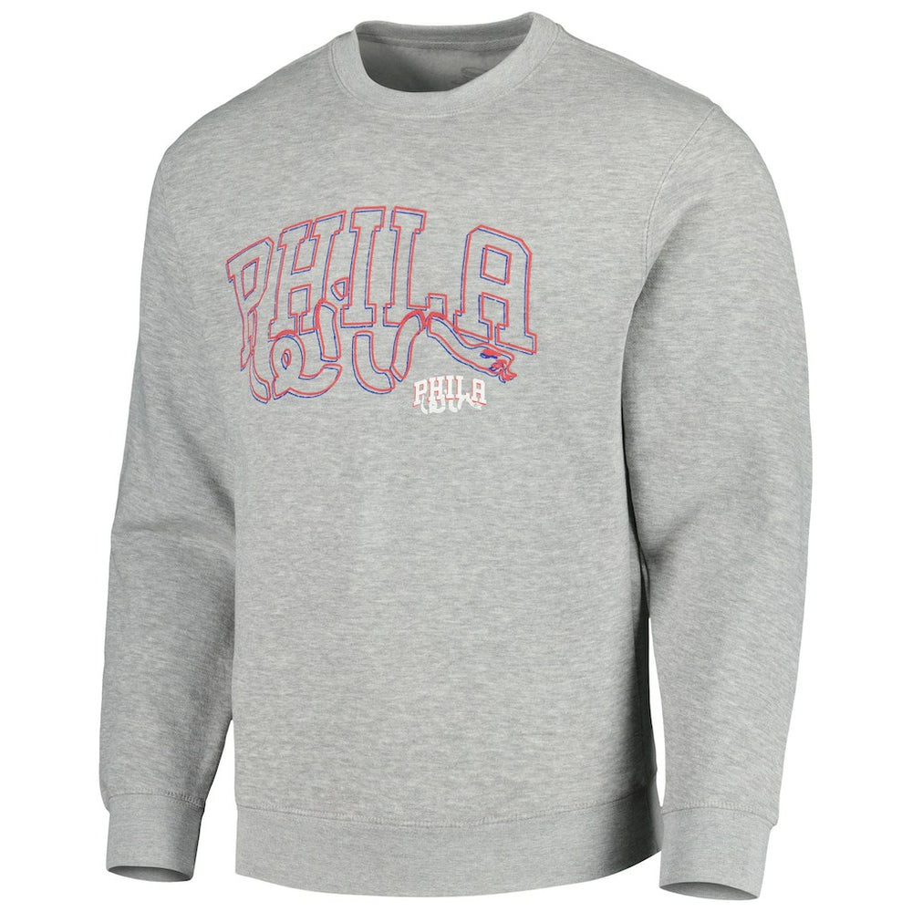 NBA - Philadelphia 76ers Stadium Essentials Unisex Element Logo Pop Pullover Sweatshirt - Heather Gray