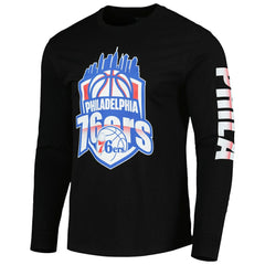 NBA - Philadelphia 76ers Stadium Essentials Unisex NBA Crest Long Sleeve T-Shirt - Black