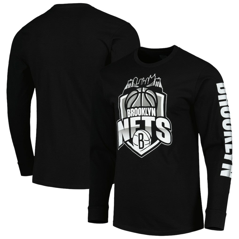 NBA - Brooklyn Nets Stadium Essentials Unisex NBA Crest Long Sleeve T-Shirt - Black