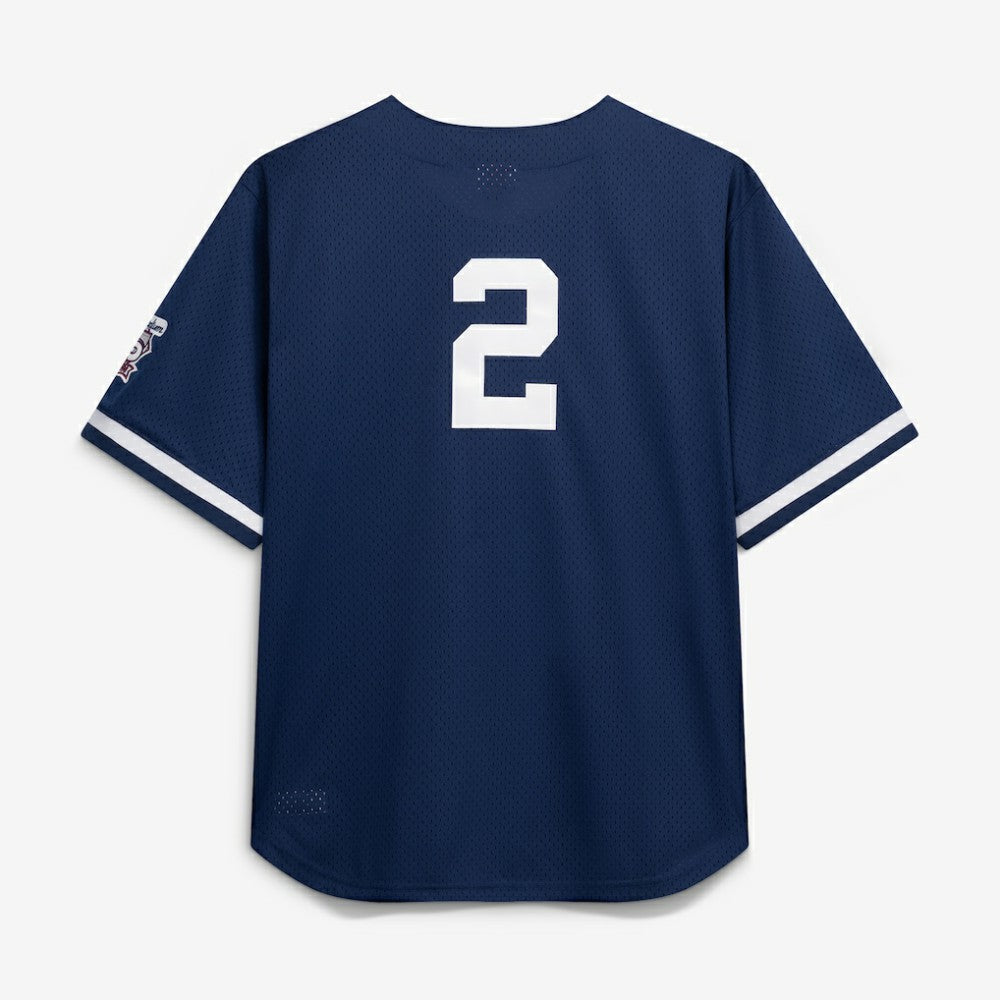 Derek Jeter New York Yankees Mitchell & Ness Cooperstown Collection Mesh Batting Practice Button-Up Jersey Lifestyle