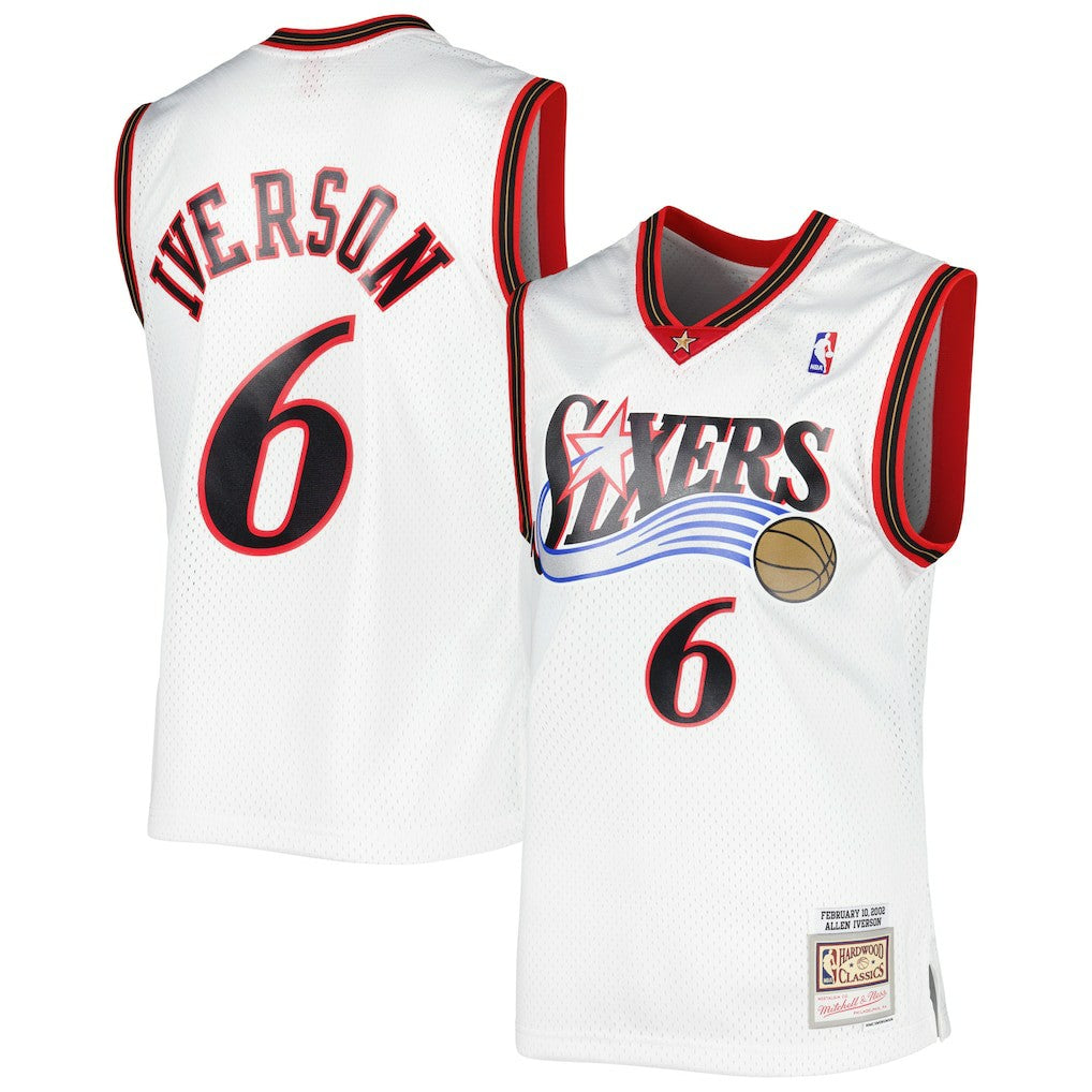 Allen Iverson Philadelphia 76ers 2002/03 Hardwood Classics Swingman Jersey - White | NBA Jerseys