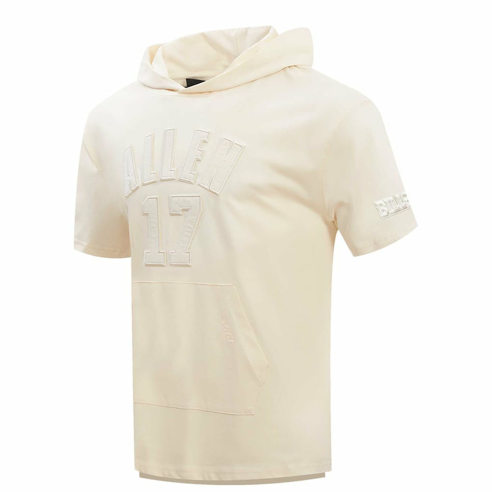 Josh Allen Buffalo Bills Player Name & Number Neutral Short Sleeve Pullover Hoodie Oatmeal - NFL