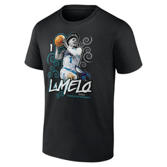 NBA - LaMelo Ball Charlotte Hornets Player Name & Number Competitor T-Shirt - Black