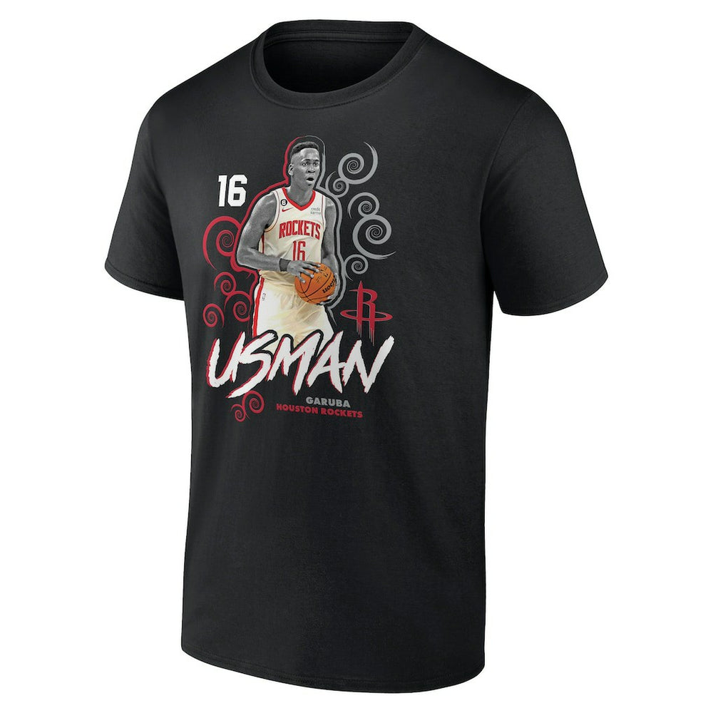 NBA - Usman Garuba Houston Rockets Player Name & Number Competitor T-Shirt - Black