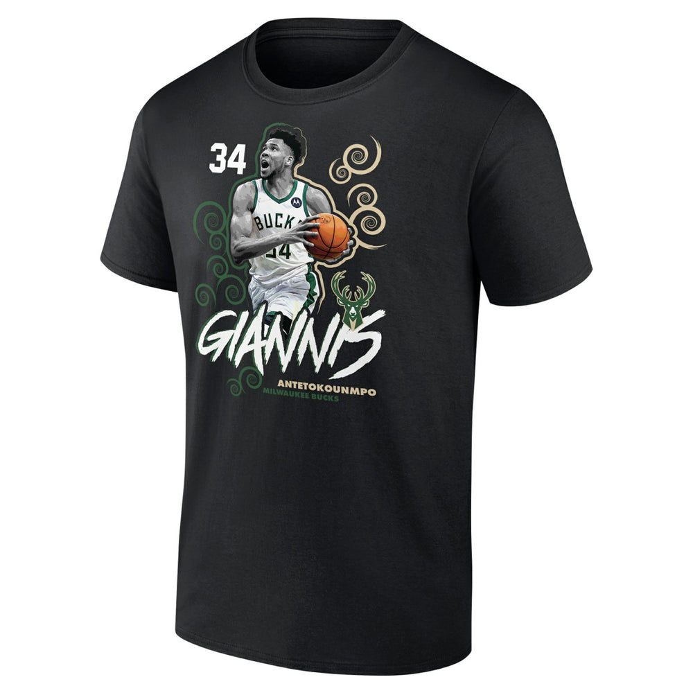 NBA - Giannis Antetokounmpo Milwaukee Bucks Competitor T-Shirt - Black