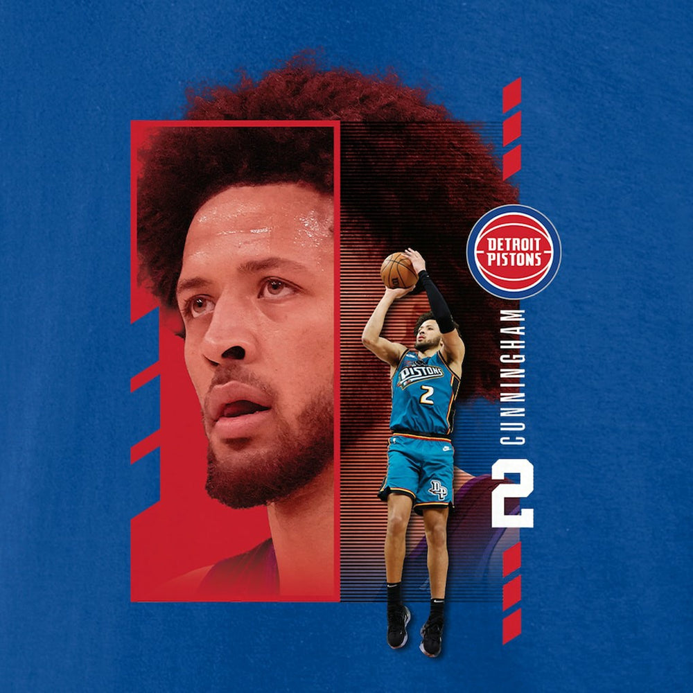 NBA - Cade Cunningham Detroit Pistons Jump Pass T-Shirt - Royal